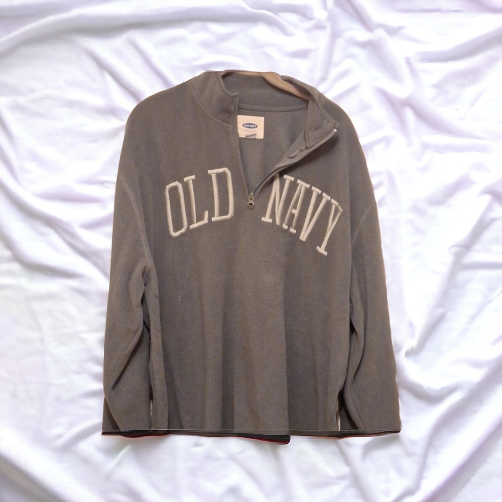 VINTAGE 2xl Old Navy Grey Fleece Pullover